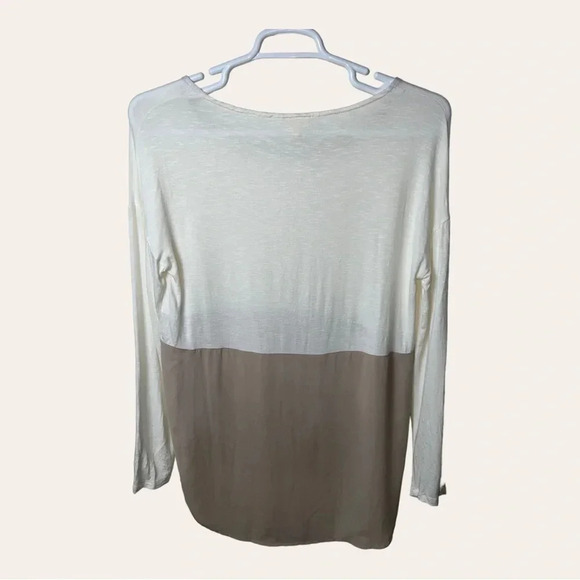 0774. ANTHROPOLOGIE MEADOW RUE LONG SLEEVE TOP COLOR BLOCK SIZE MEDIUM - Picture 8 of 10
